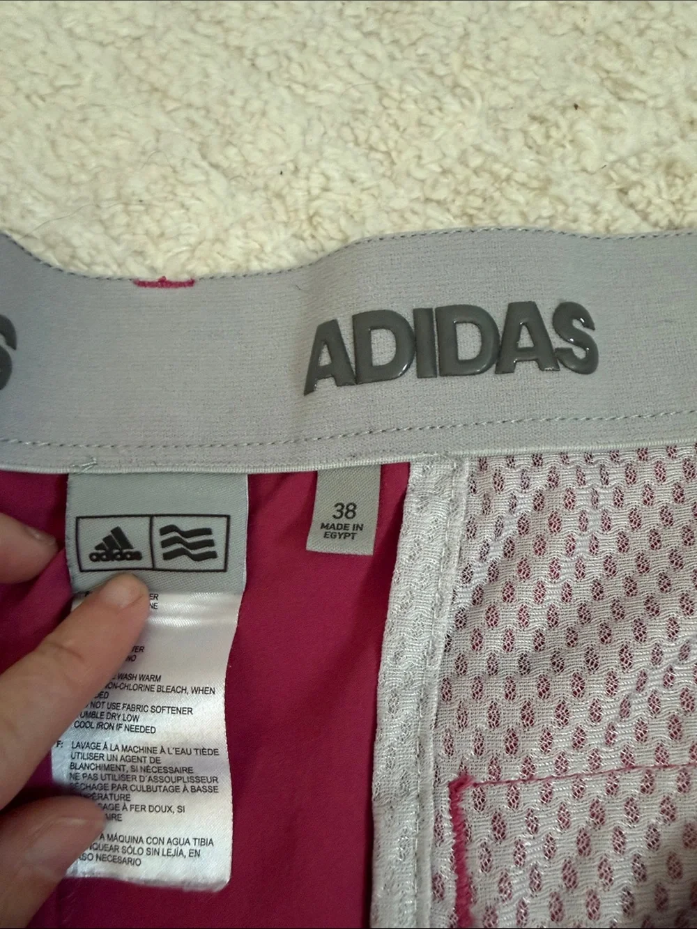 adidas Men's Flat Front Shorts in Deep Magenta